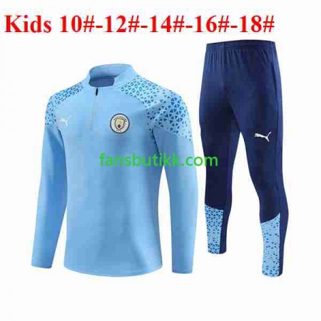 Manchester City Barn Blå Trenings Collegegenser Set 2023-2024